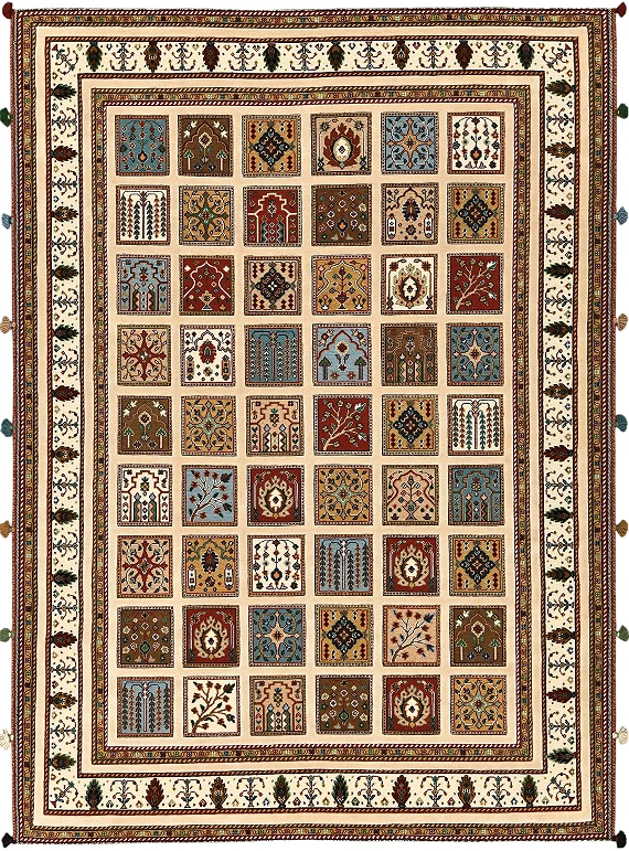 Безворсовый Индийский ковер Sirjan №5489 248x179cm из шерсти