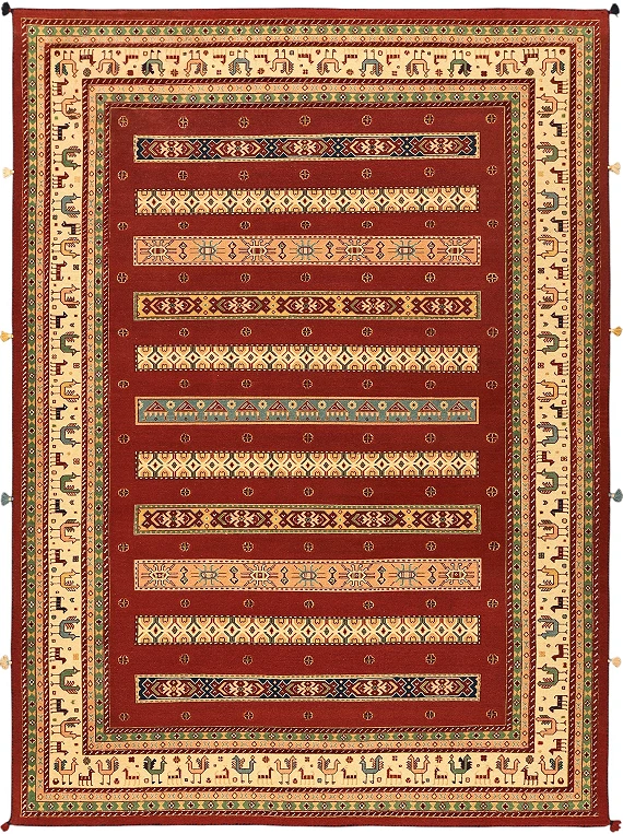 Безворсовый Индийский ковер Сирджан №5511 338x247cm из шерсти