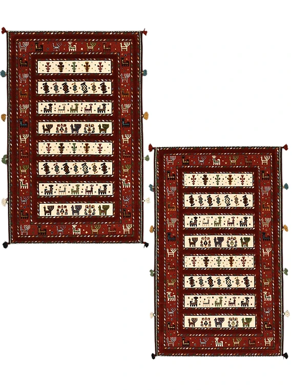 Безворсовый Индийский ковер Sirjan №5543 149x95cm из шерсти