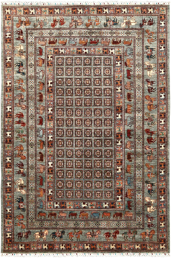 Шерстяной Пакистанский ковер Pazirik №5649 310x208cm