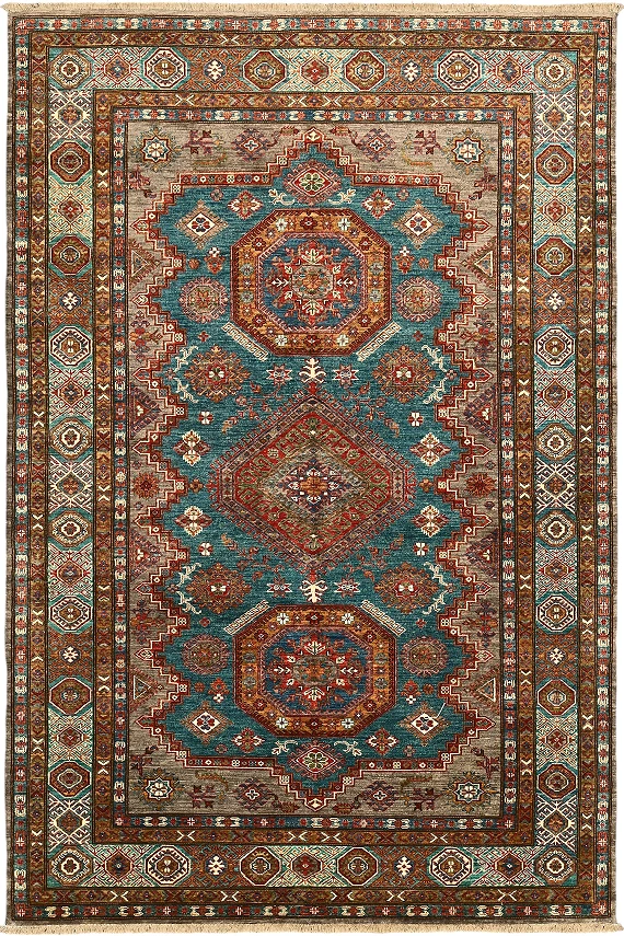 Шерстяной Пакистанский ковер Kazakh №5653 268x179cm