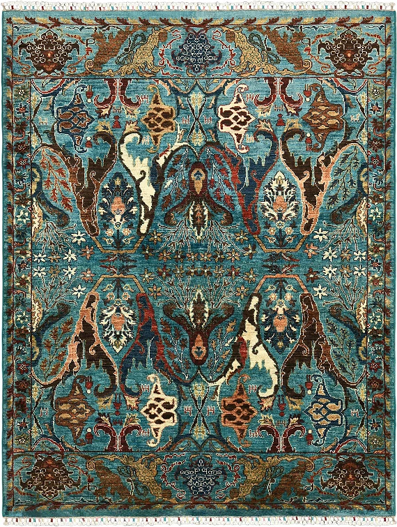 Шерстяной Пакистанский ковер Bijar №5660 196x153cm