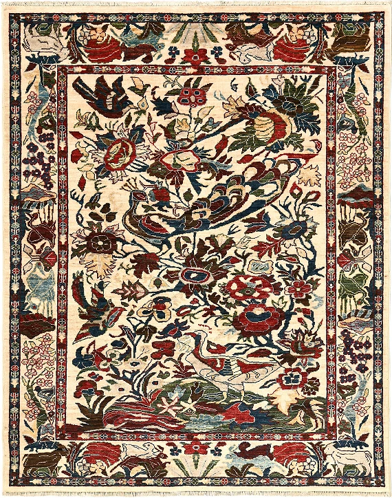 Шерстяной Пакистанский ковер Saltani №5679 188x151cm