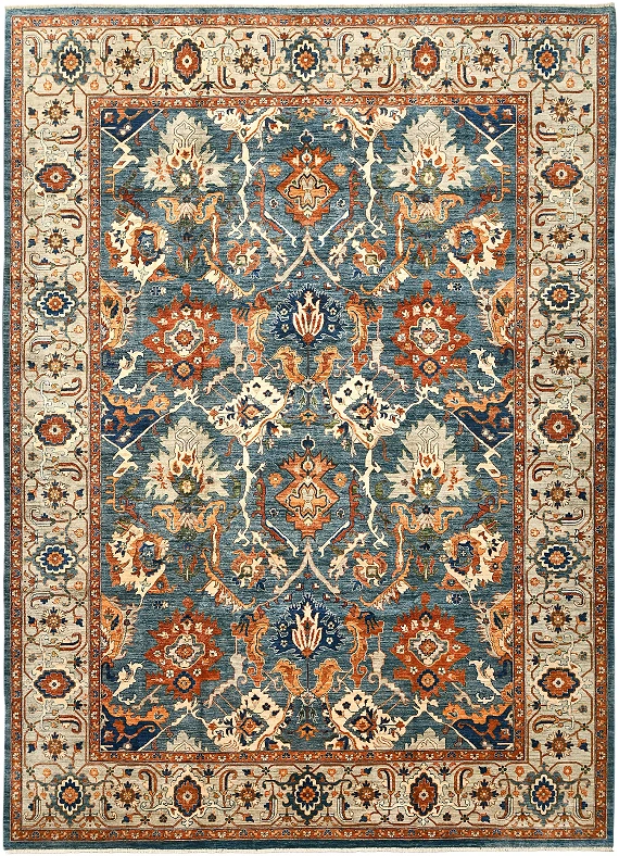 Шерстяной Пакистанский ковер Saltani №5686 416x306cm