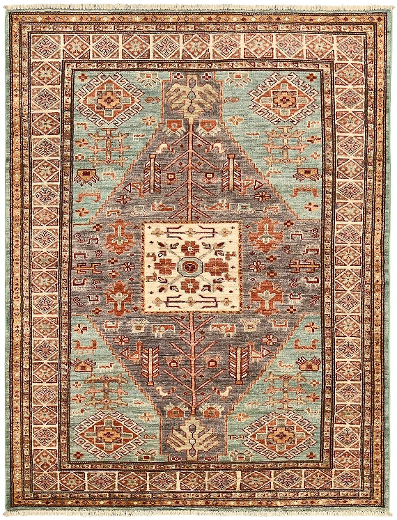 Шерстяной Пакистанский ковер Kazakh №5699 163x125cm