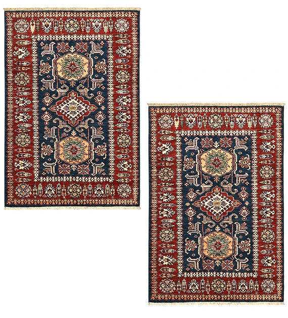 Шерстяной Пакистанский ковер Kazakh №5704 152x101cm