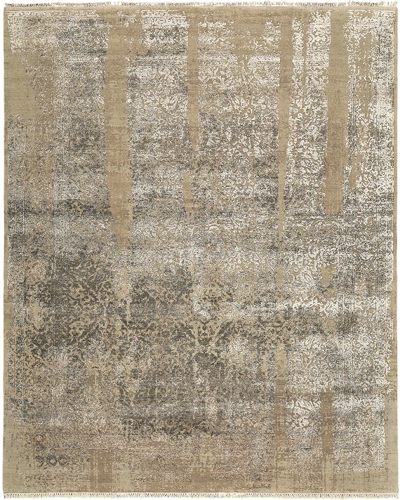 Современный Индийский ковер Shabby Classic №5768 307x251cm из шерсти и шелка в стиле неоклассика