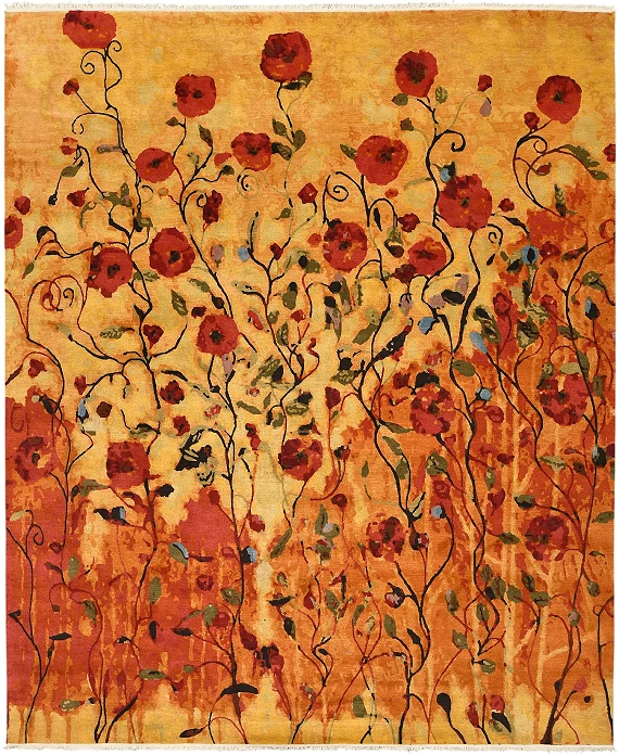 Непальский Rhapsody in Bloom ковер №5796 300x250cm из шелка и шерсти