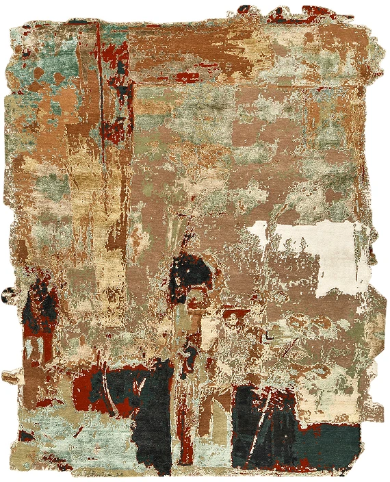 Индийский Fantasy ковер №5799 305x250cm из шелка и шерсти