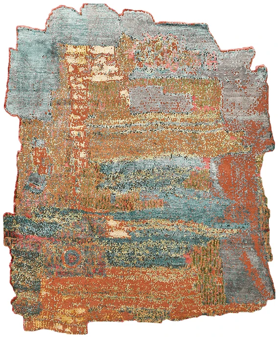 Индийский Fantasy ковер №5801 299x237cm из шелка и шерсти