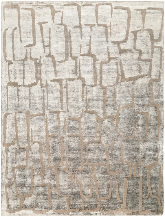 Индийский Relief ковер №5449 360x272cm из шелка и шерсти