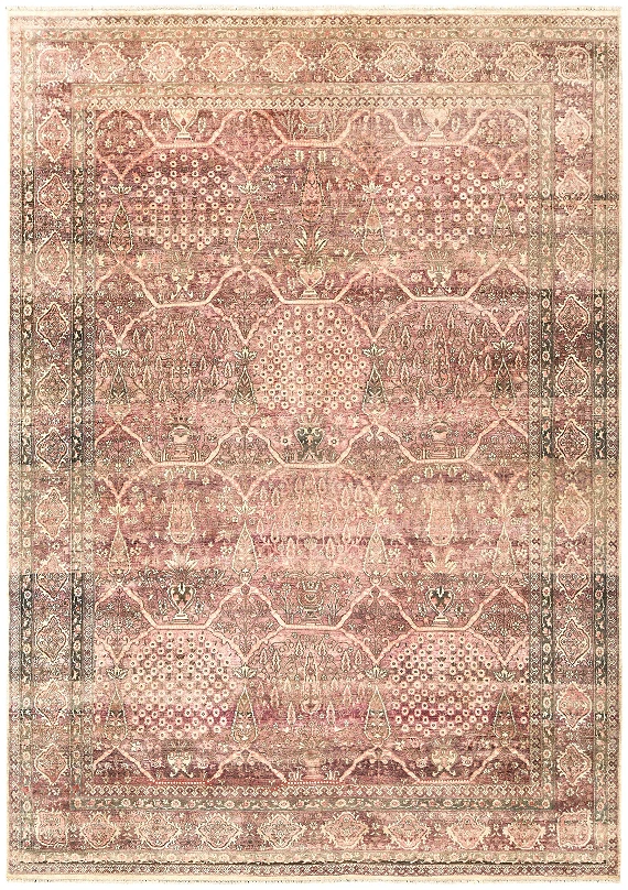 Современный Индийский ковер Артефакт №5880 369x264cm из шерсти и шелка в стиле неоклассика