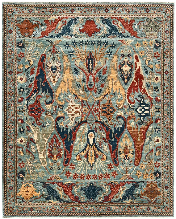 Шерстяной Индийский ковер Биджар №5895 307x248cm