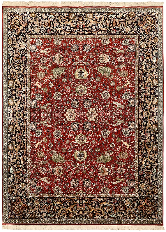 Шелковый Индийский ковер Hunting №5904 322x241cm