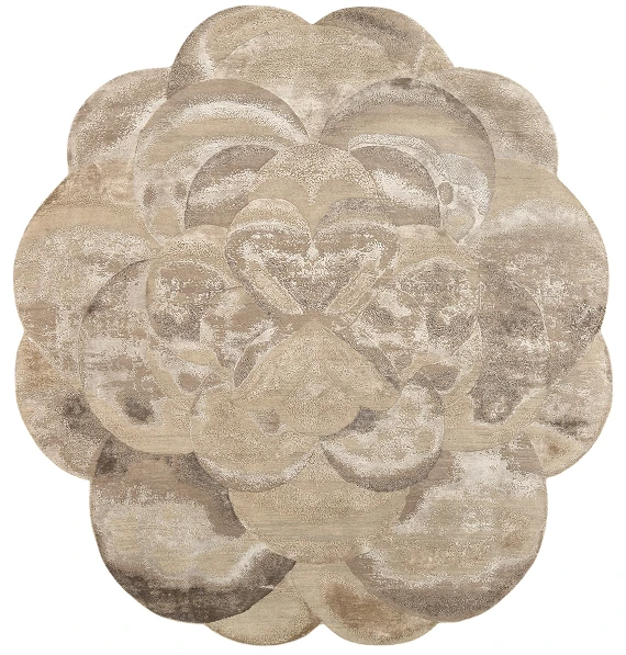 Индийский Ombre ковер №5907 256x240cm из шелка и шерсти