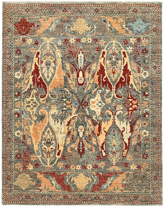 Шерстяной Индийский ковер Биджар №6058 306x244cm