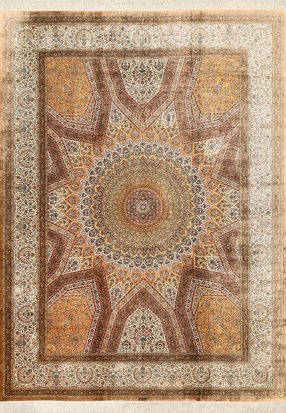 Шелковый Иранский ковер Кум №1596 400x300cm