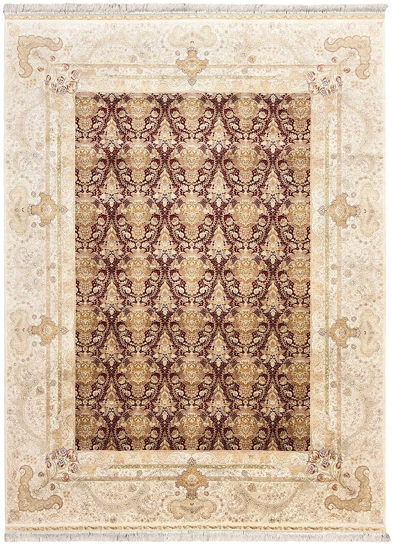 Современный Турецкий ковер Rocaille №1609 374x278cm из шелка в стиле неоклассика