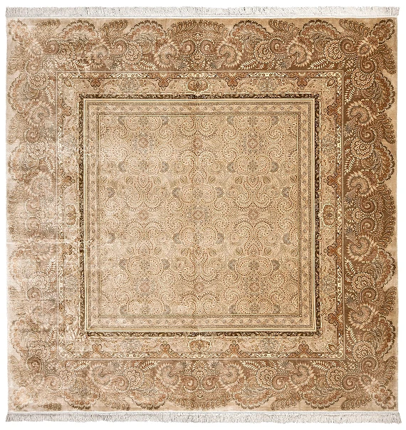 Современный Турецкий ковер De Fleur №1642 310x308cm из шелка в стиле неоклассика