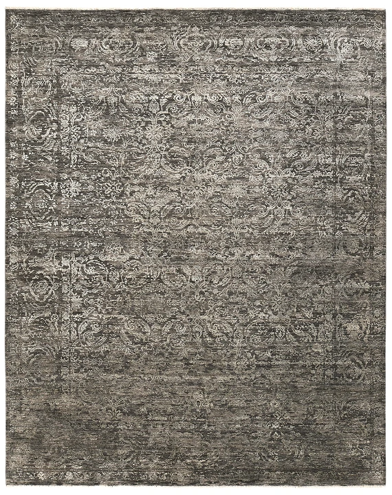 Современный Индийский ковер Shabby Classic №2208 304x239cm из шерсти и бамб. шелка в стиле неоклассика
