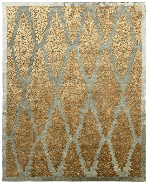 Современный Непальский ковер Bouquet №3282 305x244cm из шерсти и шелка в стиле неоклассика