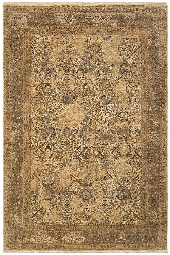Современный Индийский ковер Manipur №2588 419x280cm из шерсти в стиле неоклассика