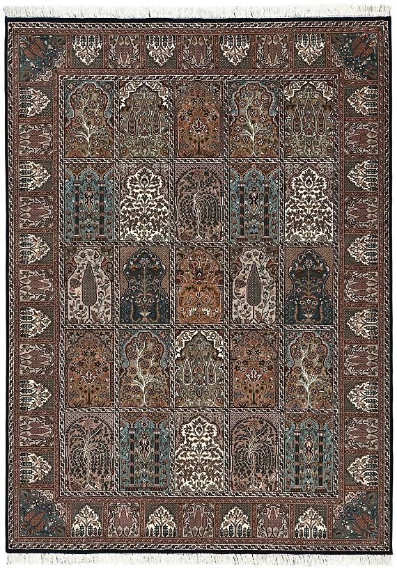 Индийский Paradise Garden ковер №2582 241x175cm из шелка и шерсти