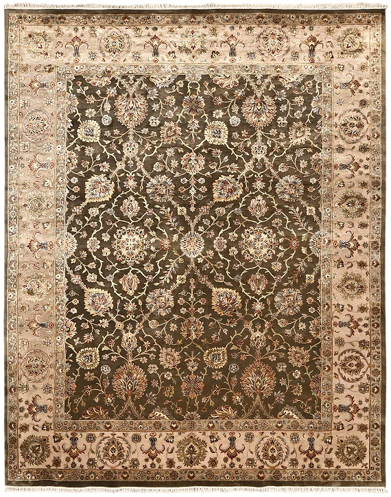 Индийский Rajastan ковер №3520 305x246cm из шелка и шерсти