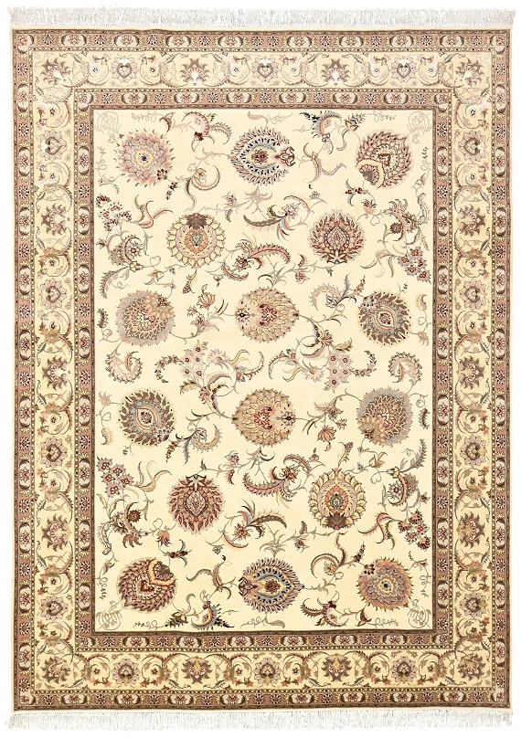Иранский Tebriz ковер №2759 345x253cm из шелка и шерсти