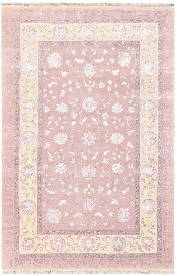 Современный Индийский ковер Tabrizi №2003 300x195cm из шерсти и шелка в стиле неоклассика