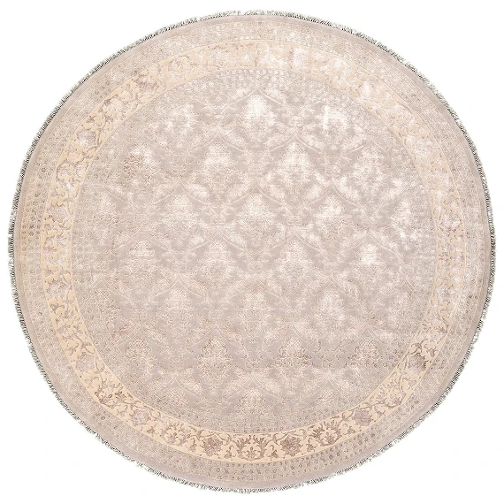 Современный Индийский ковер Damask №2095 304x304cm из шерсти и шелка в стиле неоклассика