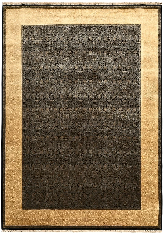 Современный Индийский ковер Moire №3500 356x256cm из шерсти и шелка в стиле неоклассика