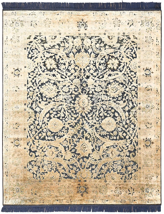 Современный Индийский ковер Bengal №2462 288x237cm из шерсти и шелка в стиле неоклассика