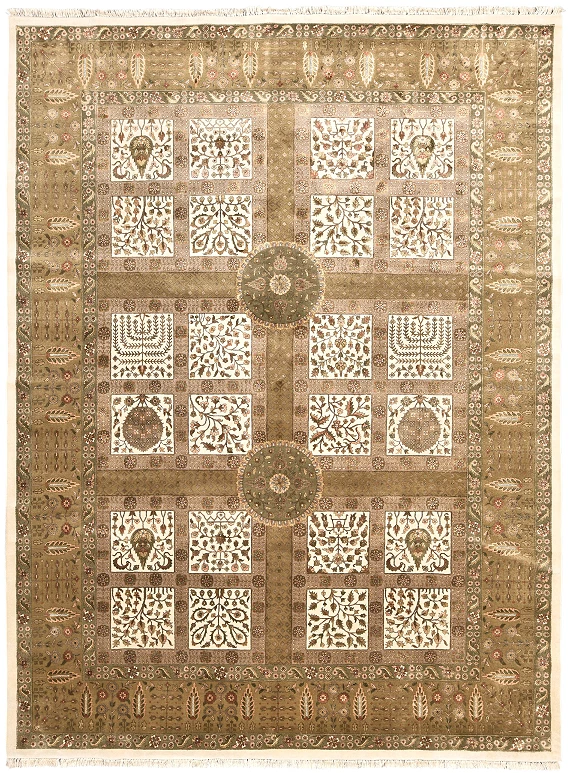 Индийский Paradise Garden ковер №1959 372x280cm из шелка и шерсти