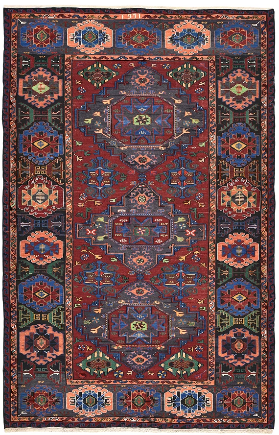 Безворсовый Дагестанский ковер Sumakh №6150 323x216cm из шерсти