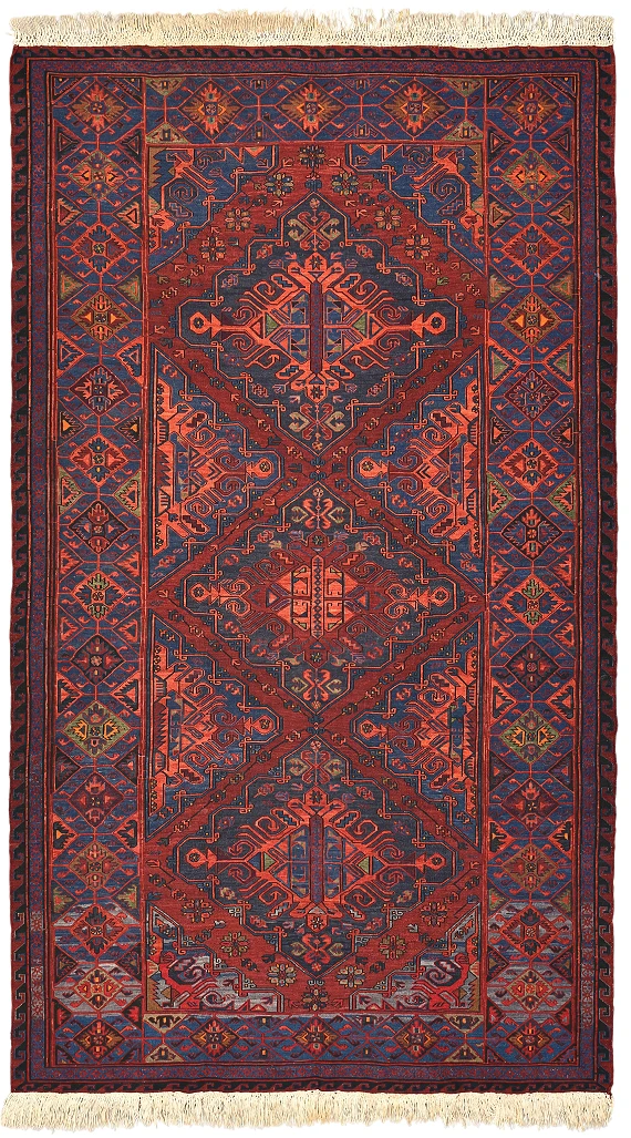 Безворсовый Дагестанский ковер Sumakh №6151 368x218cm из шерсти