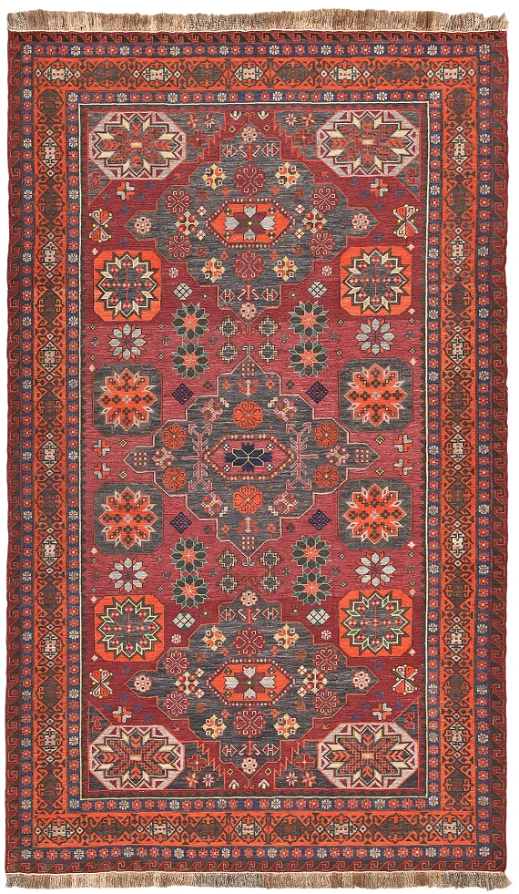 Безворсовый Дагестанский ковер Sumakh №6158 342x204cm из шерсти