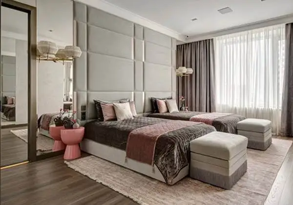 Схема 1: ковер обеспечивает безмятежную обстановку в спальне