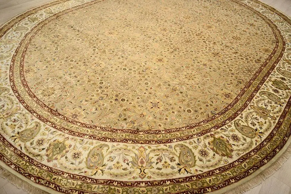 Овальный ковер большого размера из натурального шелка