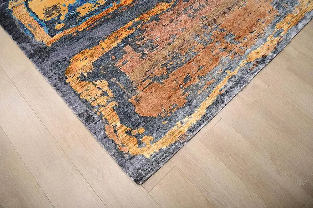 Абстрактный  ковер из шерсти и бамбукового шелка