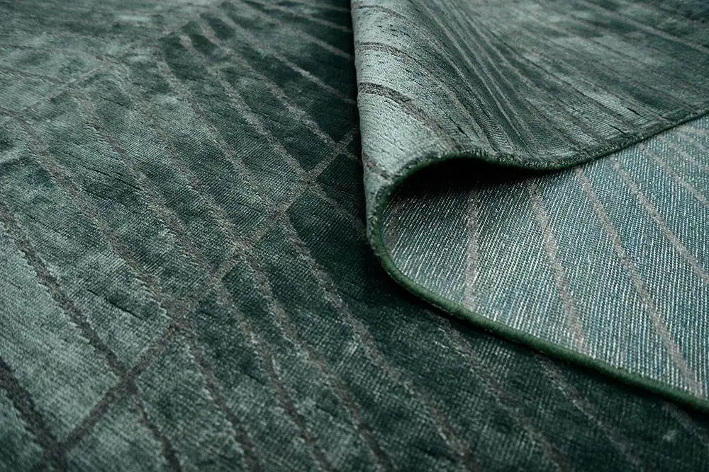 Индийский ковер из шерсти и бамбукового шелка с высокой плотностью узлов