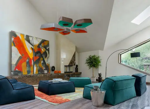 Ковер Reflection sky – обладатель престижной премии в области дизайна International Carpet Design Awards в проекте архитектора Дарьи Васильковой (Art Group). Стилист: Natasha Onufreichuk. Фотограф: Sergey Krasyuk.