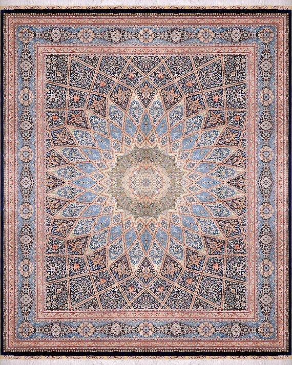 Шелковый Индийский ковер Gombad №3336 315x250cm