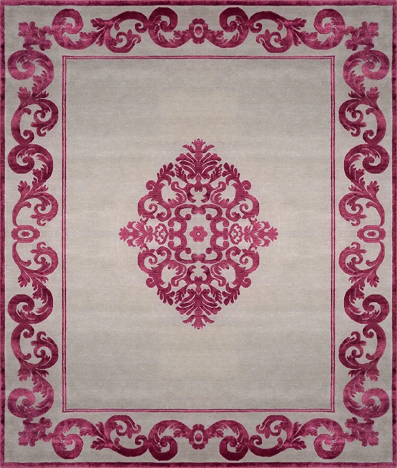 Современный Индийский ковер Baroque №3432 304x245cm из шерсти и шелка в стиле неоклассика