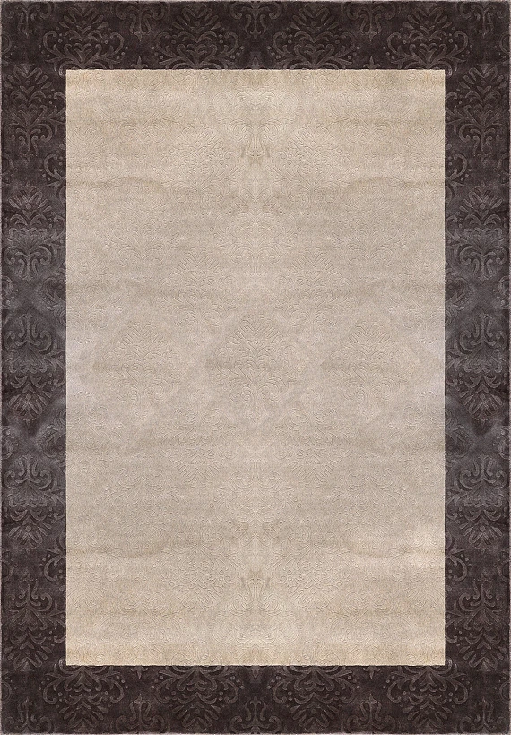 Современный Индийский ковер Puare №3433 350x250cm из шерсти и бамб. шелка в стиле неоклассика