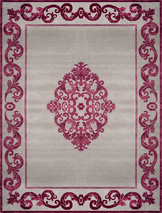 Современный Индийский ковер Baroque №3437 423x307cm из шерсти и шелка в стиле неоклассика