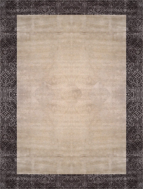 Современный Индийский ковер Puare №3440 405x305cm из шерсти и бамб. шелка в стиле неоклассика