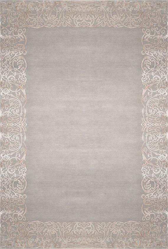 Индийский Rococo Frame ковер №3471 274x186cm из шелка и шерсти