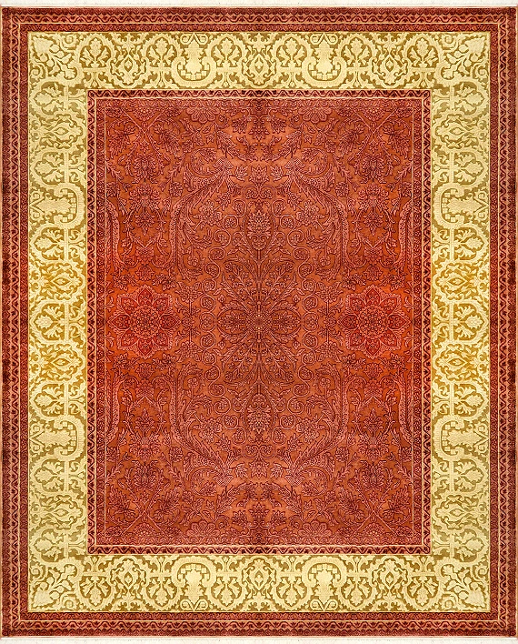 Современный Индийский ковер Renaissance №2110 304x251cm из шерсти и шелка в стиле неоклассика