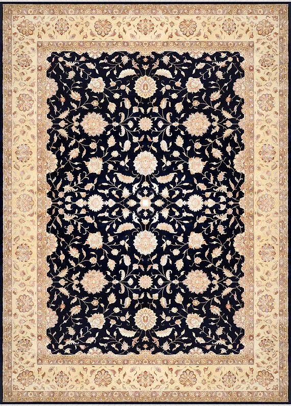 Индийский Tabrizi ковер №1955 414x308cm из шелка и шерсти